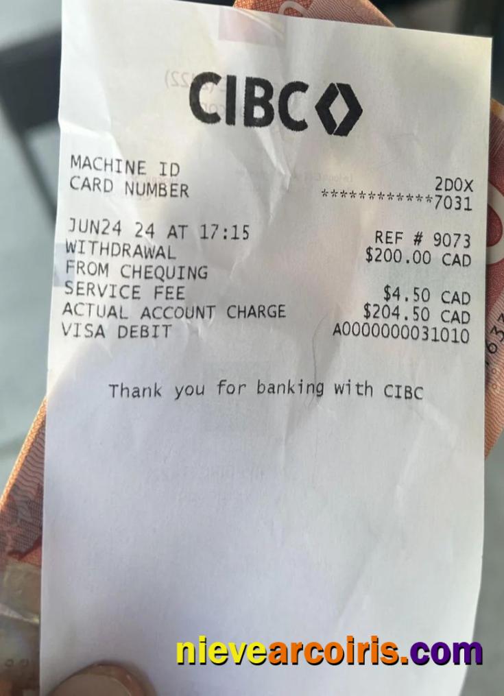 Canada CIBC bank payment check